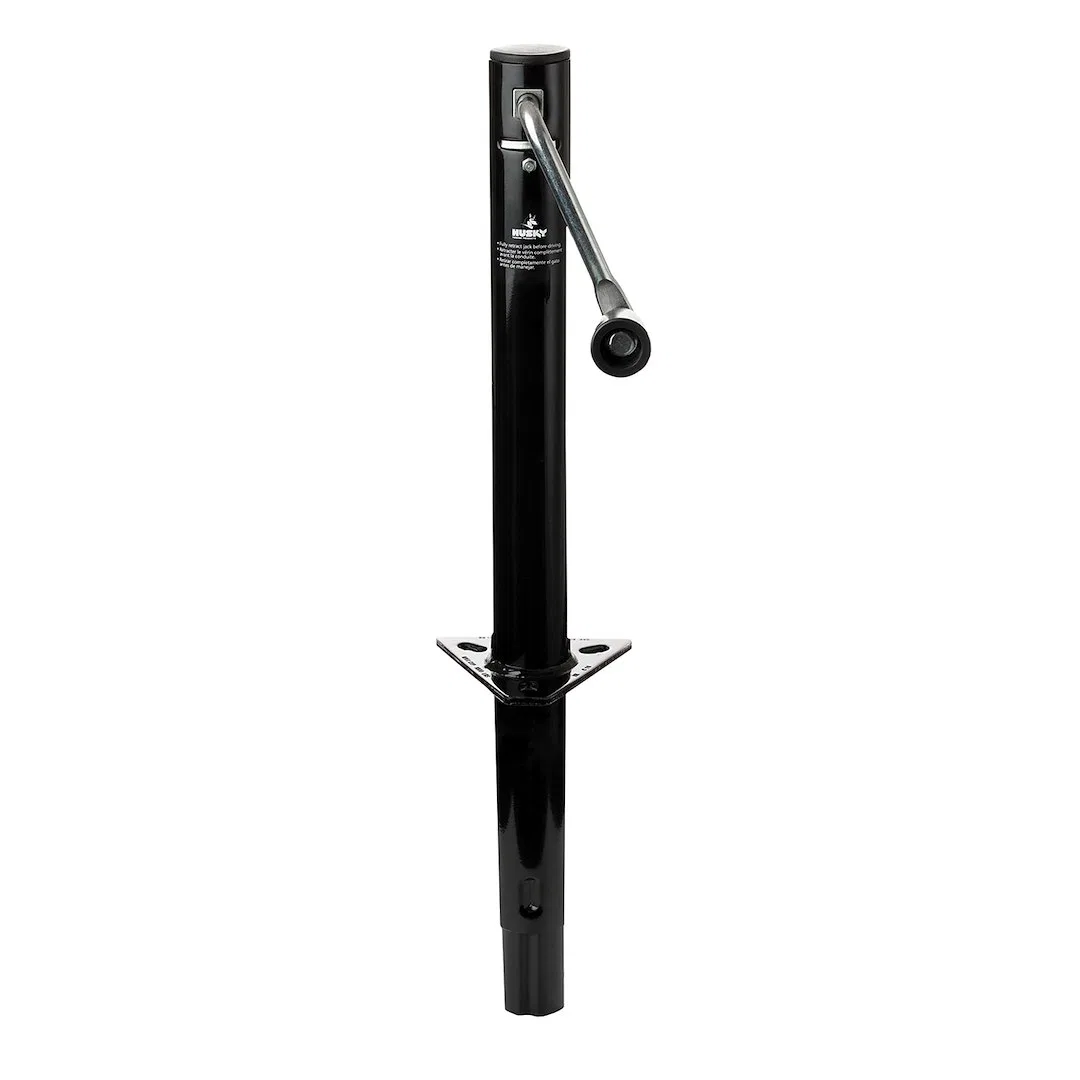 30782 – HUSKY TOWING Trailer Tongue Jack, Manual Side Wind Round A Frame Jack 2000 Tongue Weight Capacity 14-13/16 In...